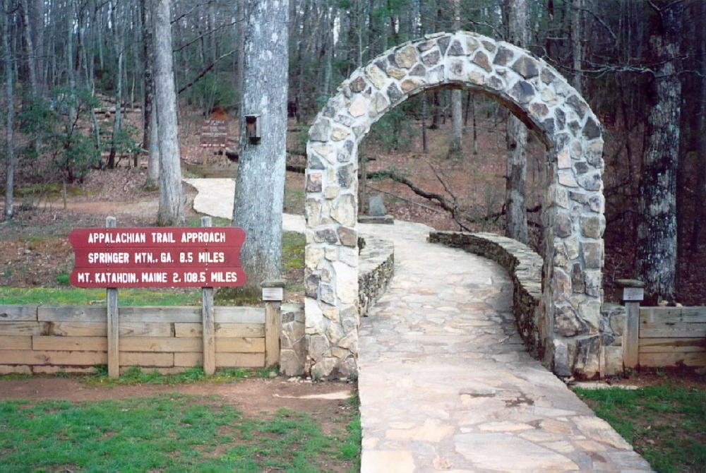 The beginning of the approach trail in Amicalola State Park in Georgia. The trail is eight miles from the southern terminus.  Courtesy elversonhiker@yahoo.com